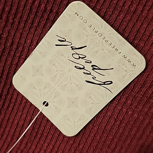 Free People We The Free Addie Layering Lomg Sleeve Ribbed Shirt Top XL in Wine - Picture 11 of 11